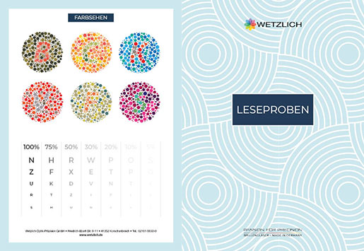 Leseprobe Sehtest Optiker Wetzlich verschiedene Schriftgrößen Sehschwäche testen