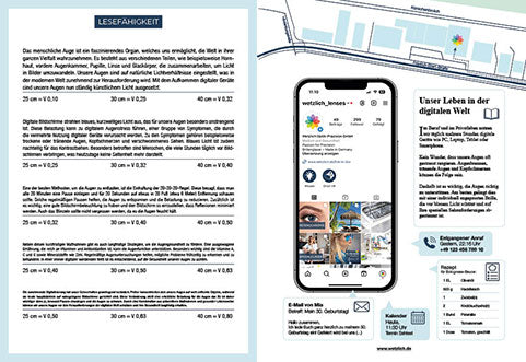 Leseprobe Sehtest Optiker Wetzlich verschiedene Schriftgrößen Sehschwäche testen