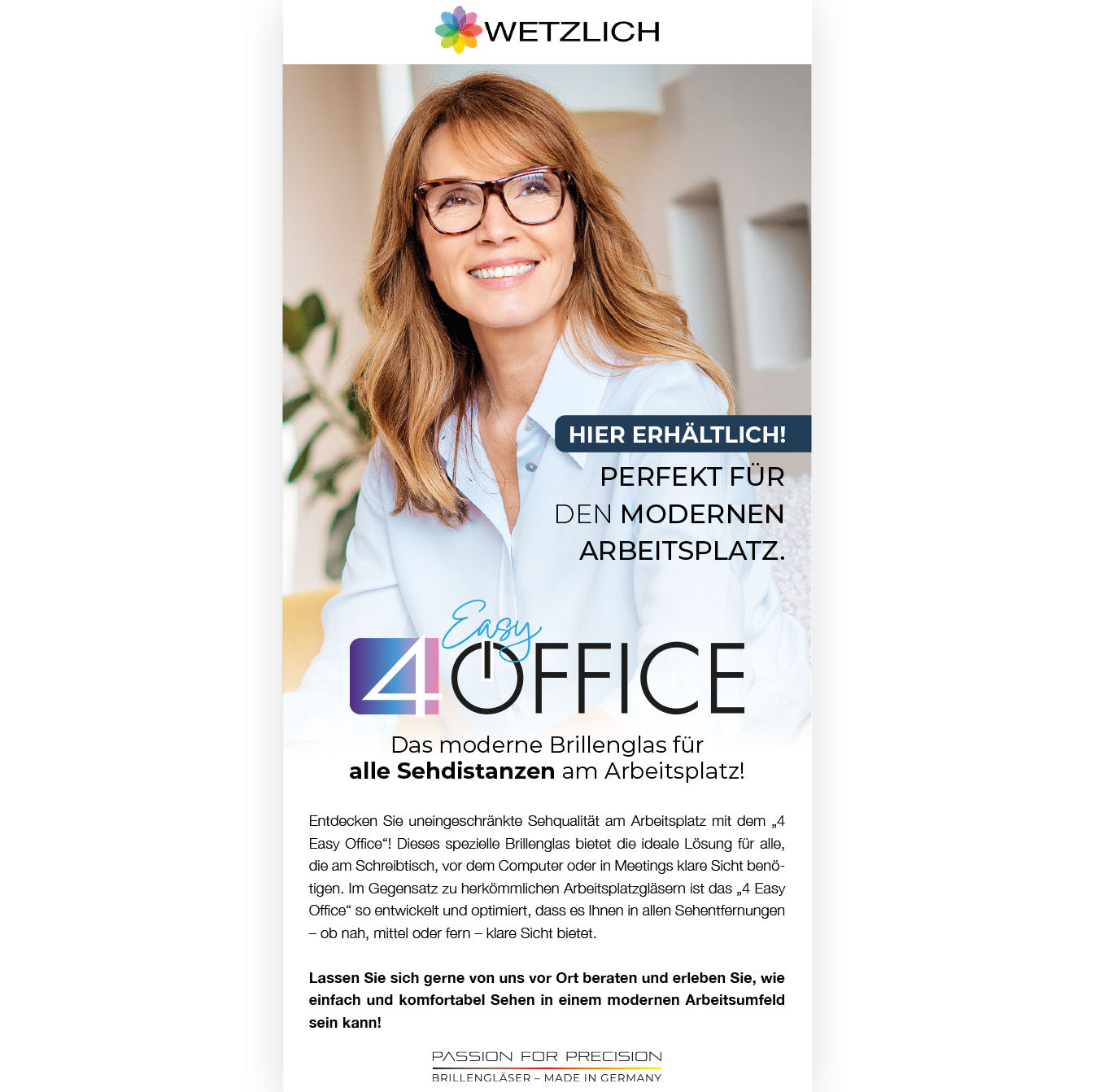 Das moderne Brillenglas für
alle Sehdistanzen am Arbeitsplatz!
