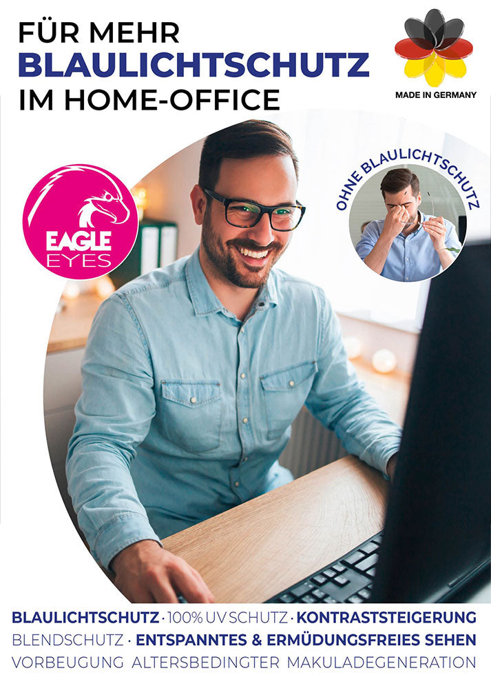Poster Arbeitsplatzbrille Computerbrille Blaulichtschutz Homeoffice