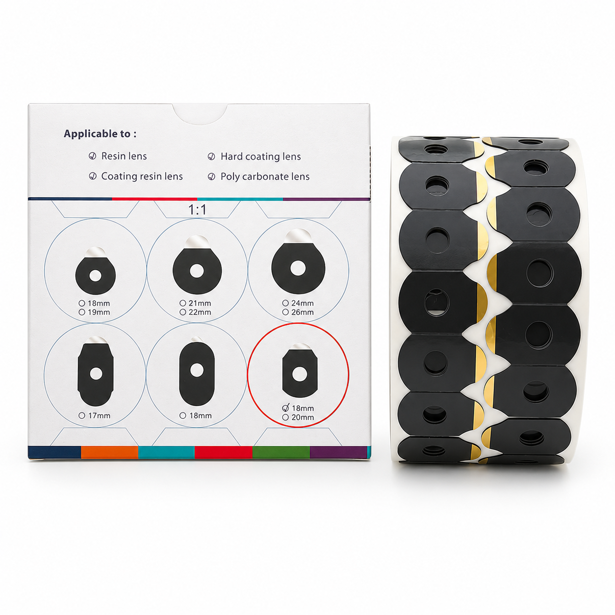 Ovale Klebepads 18x25 mm – 1.000 Stück/Rolle